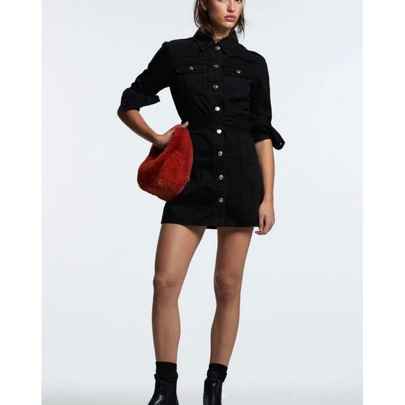 Black Denim Mini Dress - Picture 9 of 16